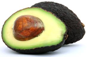 cut Avacado at white background