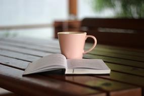 Coffee and Book on a table