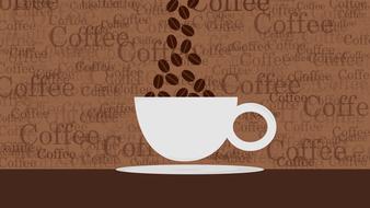 drawing of coffee cup and beans