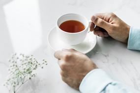 black tea in white cup