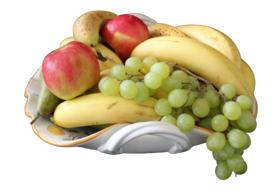 Fruits and grapes on tray