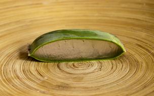 slice of bamboo on a wooden surface