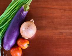 Tomato Eggplant and Onion