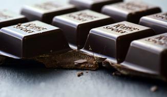 macro photo of a bar of dark chocolate