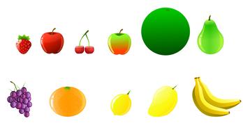 assorted fruits on white
