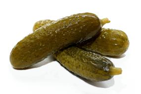 pickles on white background