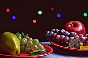 fruits in plates for the holiday