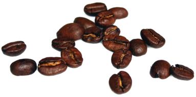 sprinkled coffee grains on a white surface