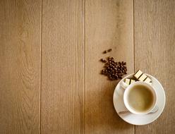 Coffee Cup on the white wood