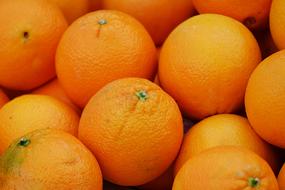 harvest of oranges at a farm supermarket