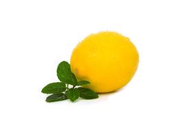 Lemon and Mint at white background