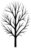 painted black bare tree with straight branches