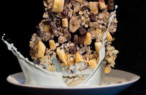 muesli with apples and dried bananas