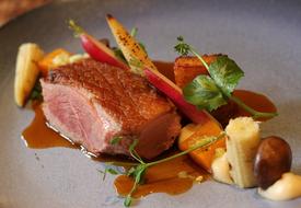 duck fillet with baked vegetables