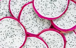 macro photo of chopped dragon fruit