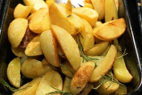 fried Potatoes in pan