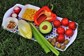 tray with healthy vegetables