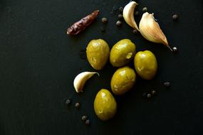 Olives and Garlic and Pepper