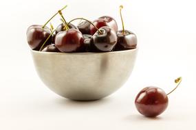 Bowl of beautiful cherries