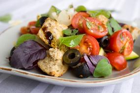 Tomatoes and other vegetables with Bread Salad