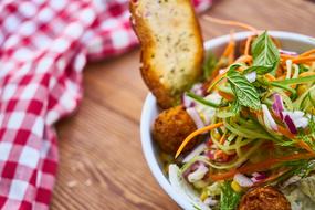 vegetable salad with croutons