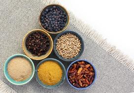 spices in bowls on the table