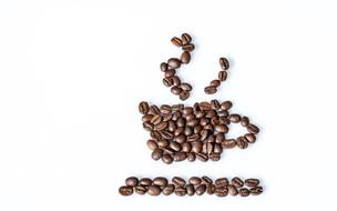 Coffee Beans in Cup shape, Still Life