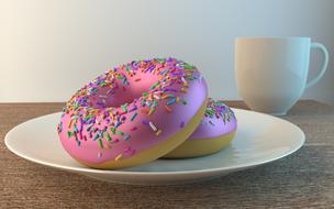 Coffee Cup and pink donut