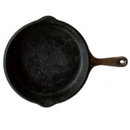 black Frying Pan at white background