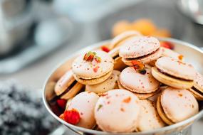 macaroons in a white bowl