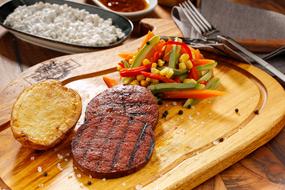 juicy Meat Steak and vegetables