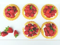 dessert with whipped cream and fresh strawberries