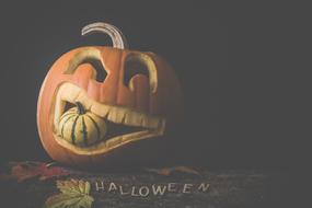 pumpkin on poster for halloween