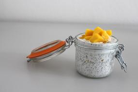 chia seeds with coconut milk