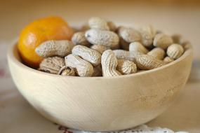 Colorful nuts and fruit in the bowl