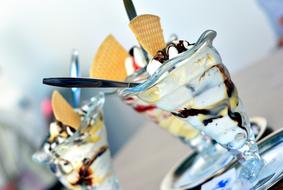 Closeup picture of Ice Cream Sundae dessert