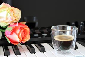 Coffee and Keyboard Roses