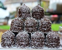 pyramid of chocolate marshmallows