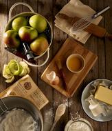 ingredients for making homemade apple pie