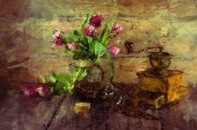 retro still life drawing