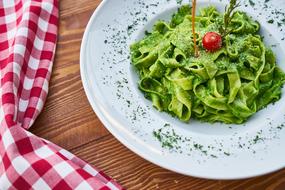 green vegetarian pasta with parmesan