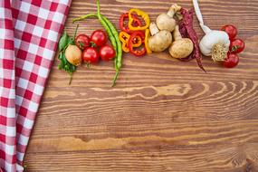 Vegetable Healthy wood table