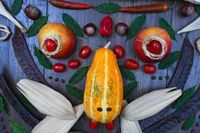 face from Autumn vegetables, decoration