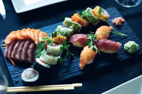 japanese food sushi with salmon