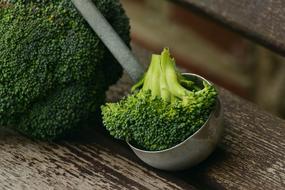 green broccoli on a wooden surface