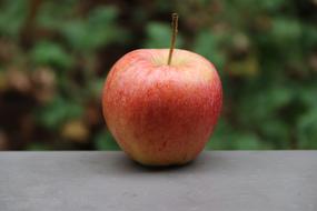 spotted red apple on a windowsill