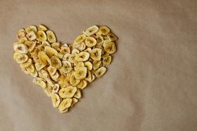 Banana Dried Chips heart drawing