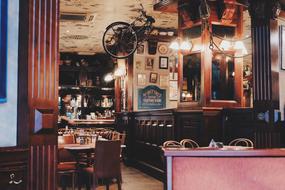 Beautiful and colorful interior of the restaurant