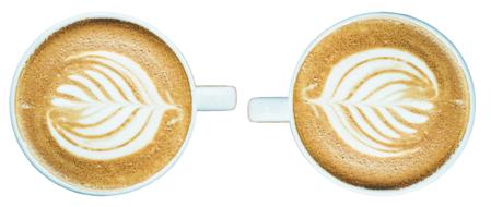 two cups with coffee art, Refreshment