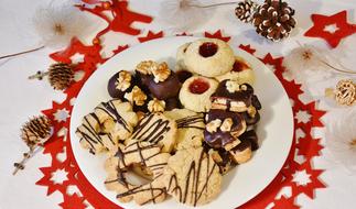 Christmas cookies on the white plate
